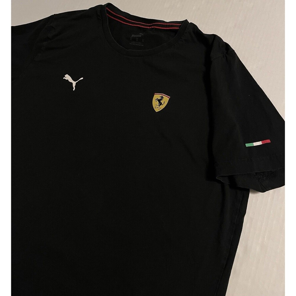 Puma Ferrari Logo Scuderia Racing Formula One F1 T-Shirt MED Black OFFICIAL Car